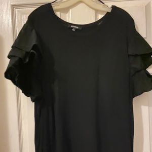 Black Ruffle sleeve top